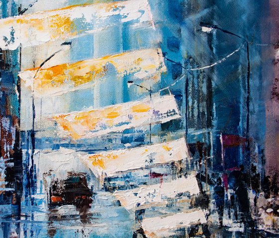 "Mirror crosswalk", cityscape, surrealism, abstraction