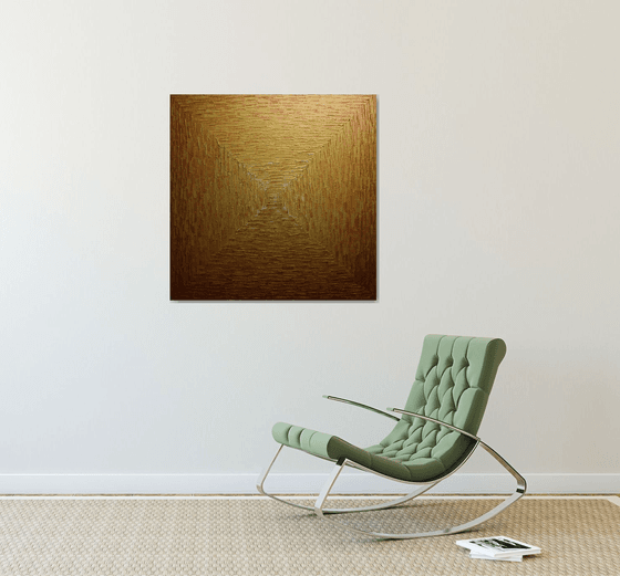 Large square pearly gold gradient