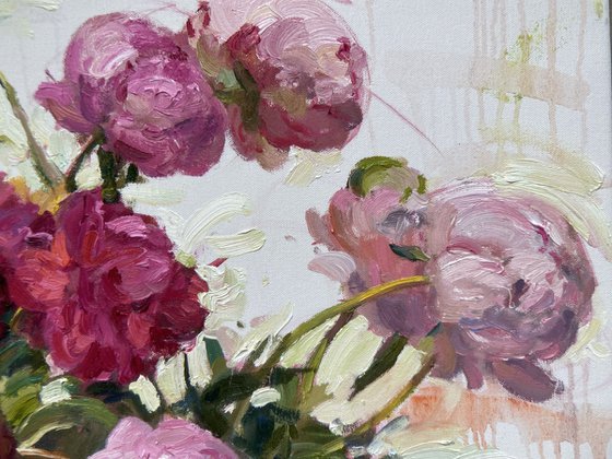 Red and Pink Peonies