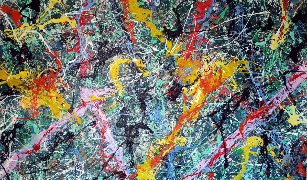 Abstract Acrylic Painting By Antonino Puliafico, 79 X 47, Ignoto Giallo, Original Artwork
