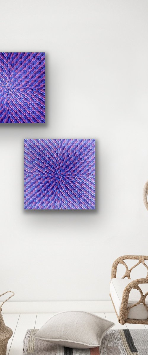 Purple dreams diptych by Guzaliya Xavier