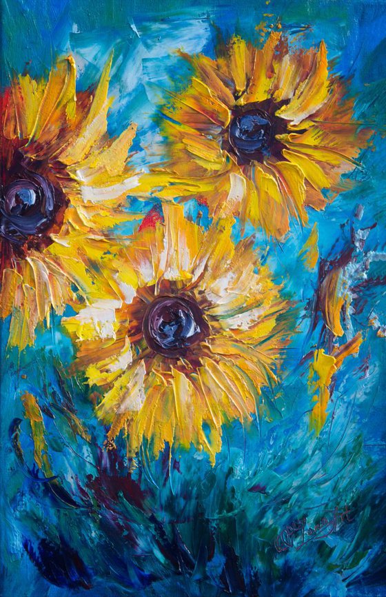 Sunflowers - II (palette knife)