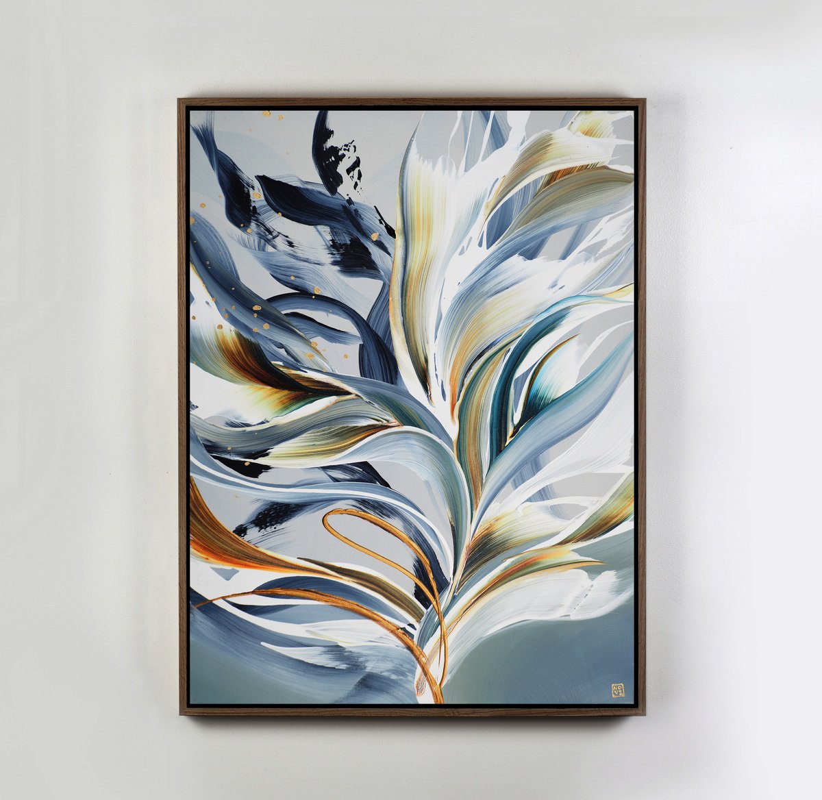 Abstract Acrylic Painting By Novi Lim, 32 X 42", Back To The Sky, Original Artwork