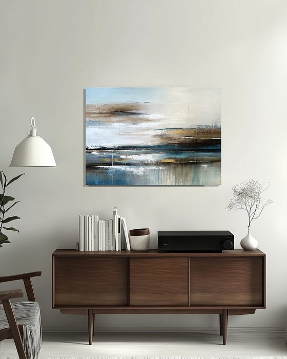 Azure Tide with Golden Accents