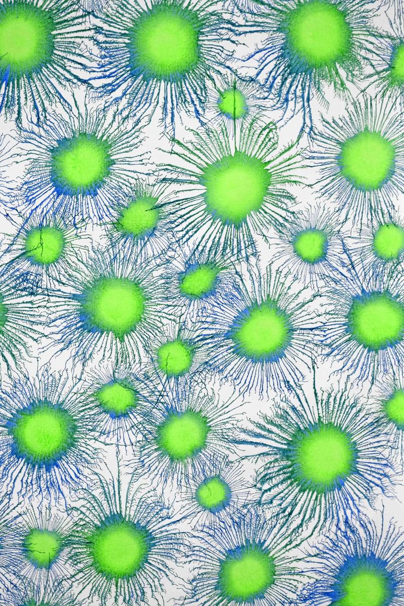 Abstract Acrylic Painting By Sumit Mehndiratta, 33 X 47", Neoflora Series No. 04, Original Artwork