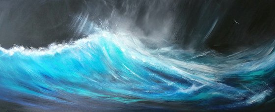 Pure Surf 7- Surf, Wave Art, Seascape, Storm, Teal