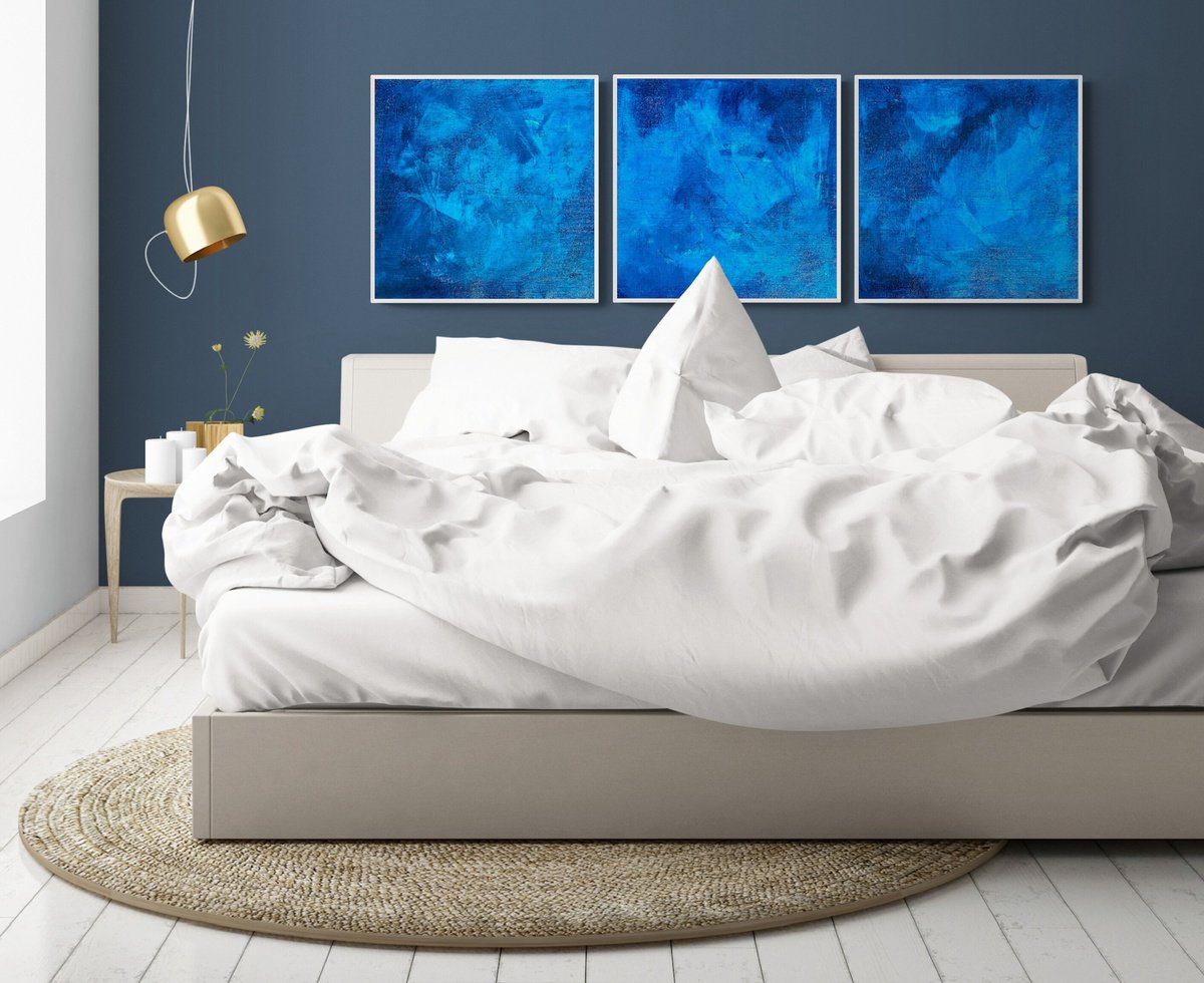  Beyond The Blue Sea 2322 Set 3 By Anita Kaufmann, 59 X 20, Artwork For Sale On Artfinder