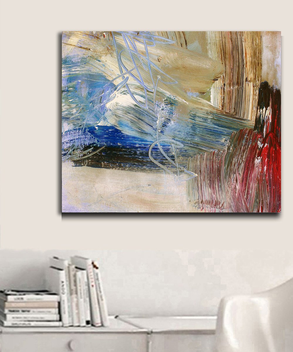 Abstract Oil Painting By Hugh Abernethy, 20 X 16, Valley, Original Artwork