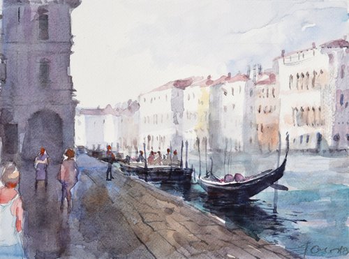 Venice ,afternoon scene .... by Goran Žigolić Watercolors