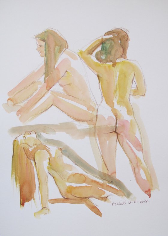 female nude 3 poses