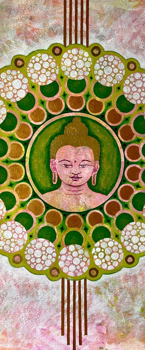Cherry Blossom Buddha mandala by Diana Titova