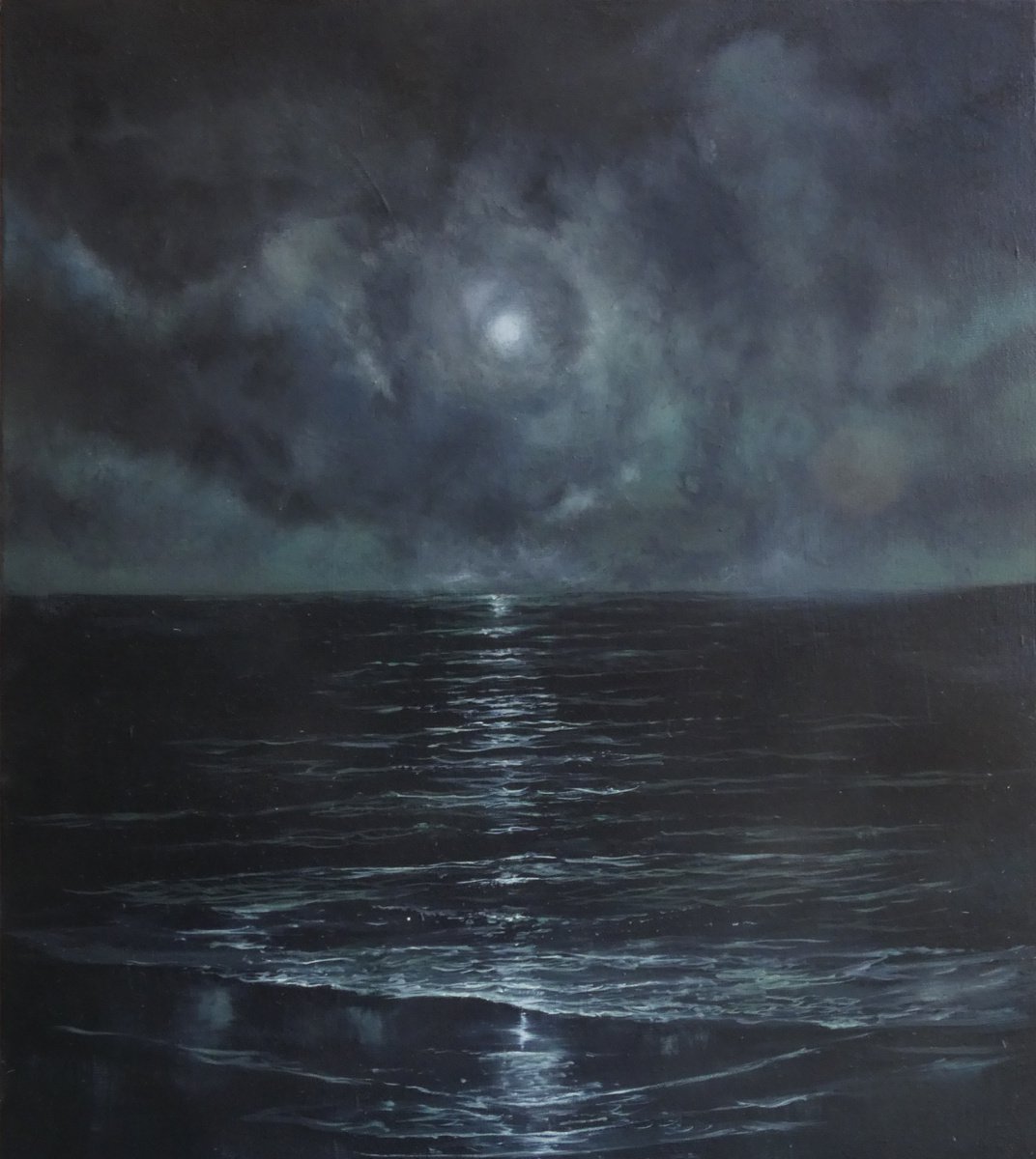 Moonlight Sonata - seascape oil painting Italy by Gianluca Cremonesi