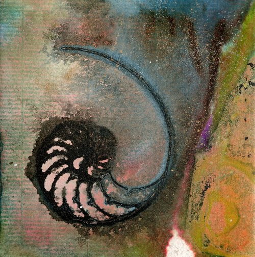 Nature's Tranquility 6 - Abstract Nautilus Shell Painting by Kathy Morton Stanion
