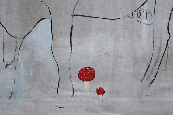 Cow and Red Toadstools