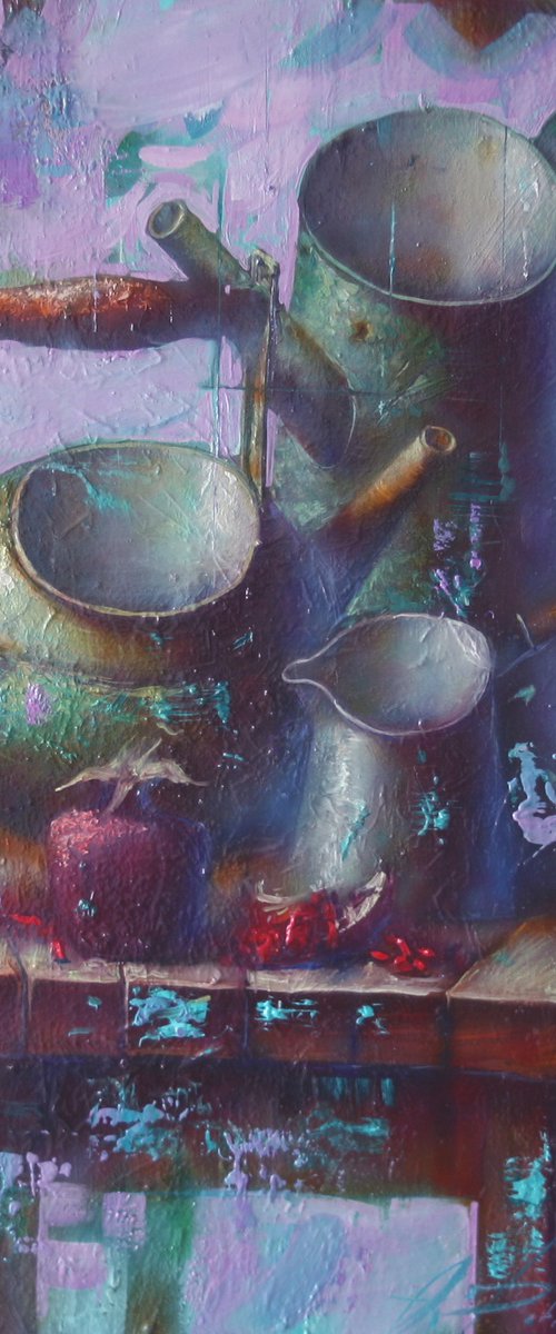 GREEN STILL LIFE by Alexandr Dobrodiy