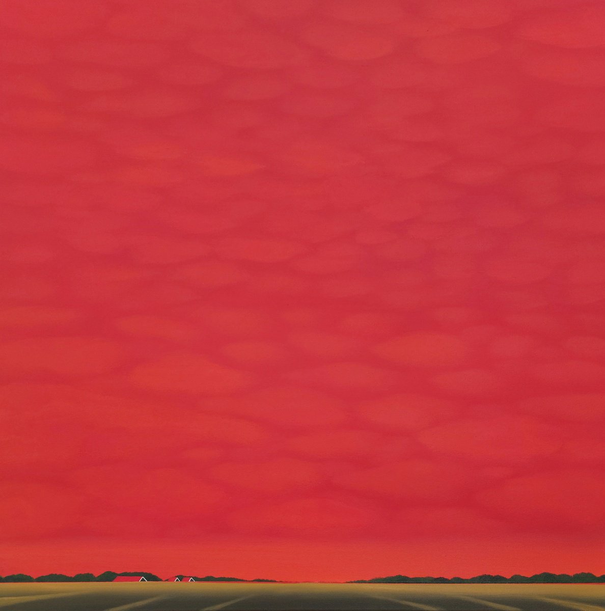 Landscape Acrylic Painting By Nelly Van Nieuwenhuijzen, 35 X 35", Dawn (2), Original Artwork