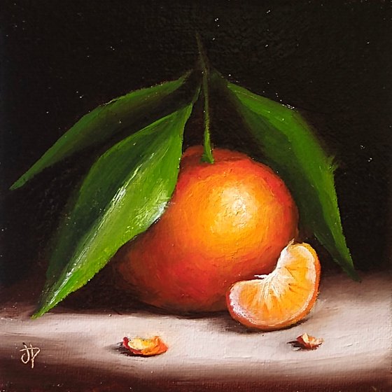 Small Clementine with segment still life