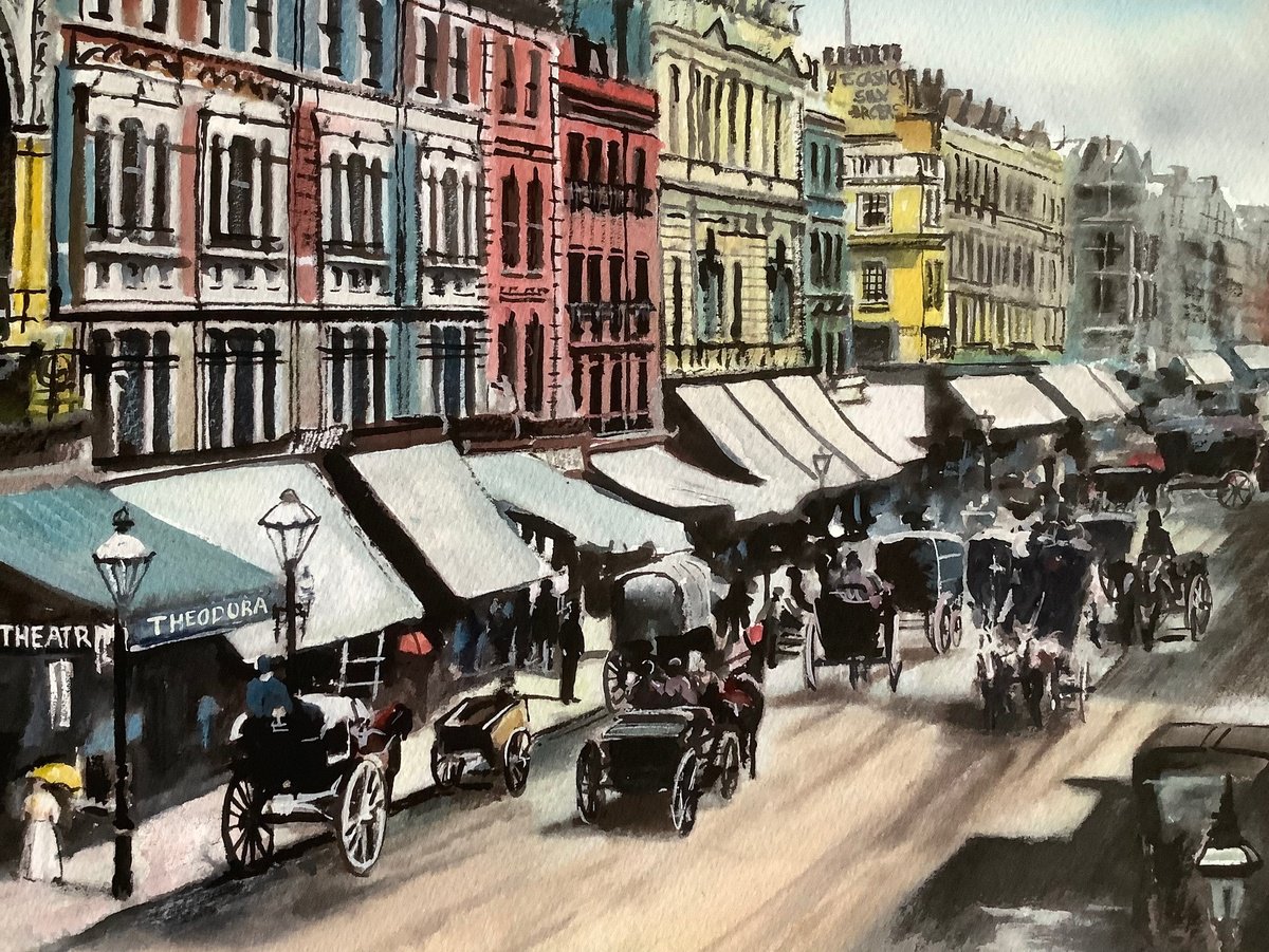 Photorealistic Cityscapes Watercolour By Darren Carey, 15 X 11, Old London, Original Artwork