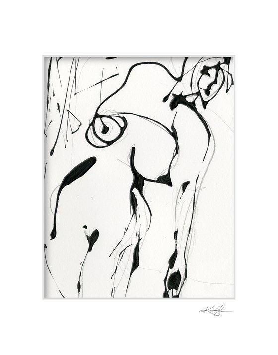 Doodle Nude 4 - Minimalistic Abstract Nude Art by Kathy Morton Stanion