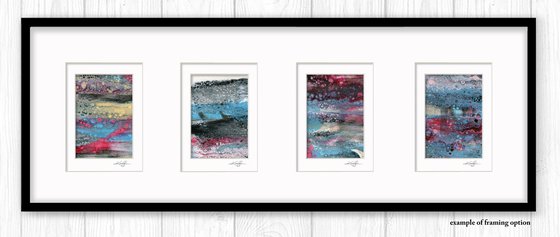 Abstract Dreams Collection 8 - 4 Small Matted paintings by Kathy Morton Stanion