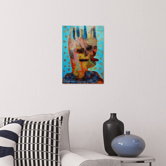 Sweet portraits from hell (The Lord of the Hell), Mixed media on canvas, 30x42 cm