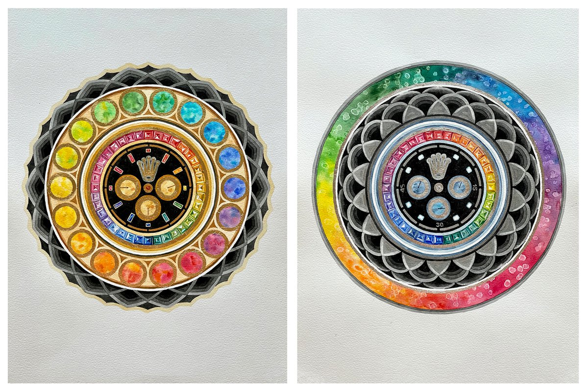 Diptych -Crown Collection 2. Rainbow-? by Diana Titova