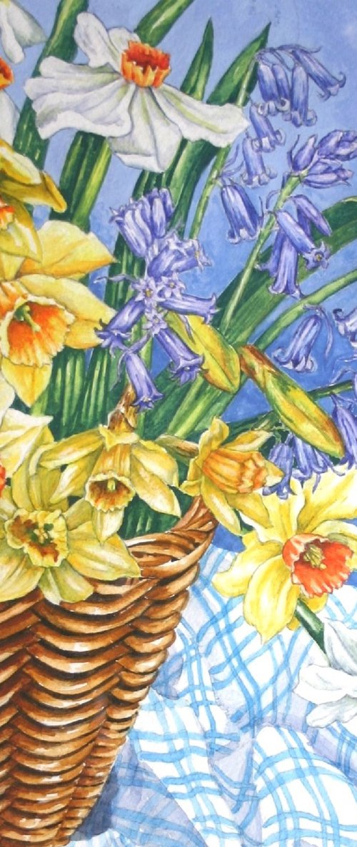 Basket of Spring Flowers by Zoe Elizabeth Norman