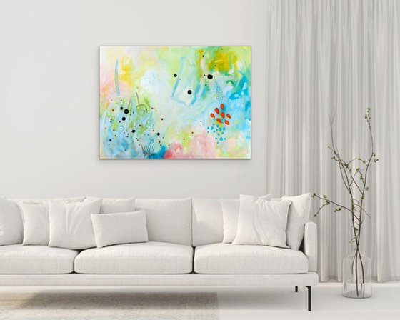 J'ai le coeur léger - Original bold abstract on canvas - Ready to hang