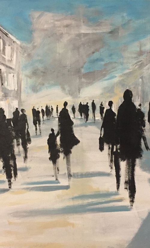 People walking #1 100x70cm by Tihomir Cirkvencic