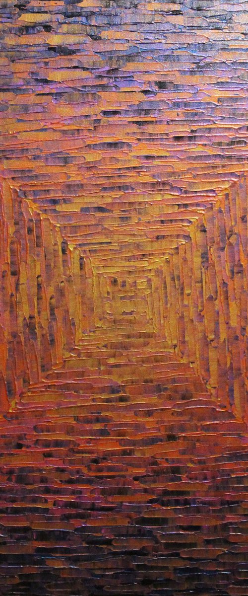 Large square gradient gold orange pink iridescent by Jonathan Pradillon