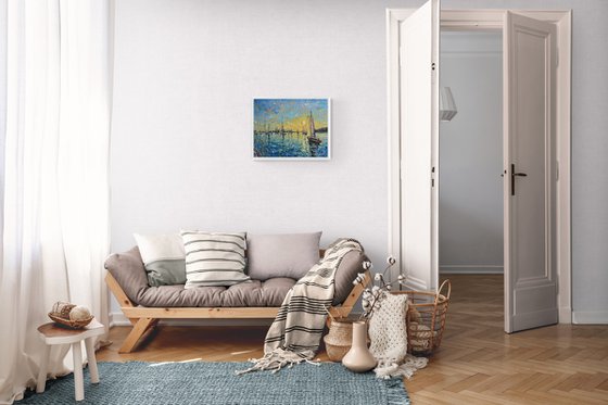 Sunset Sailing Boats