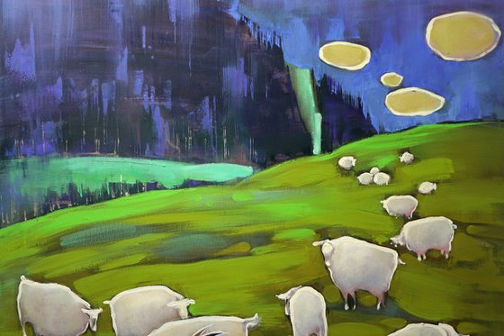 A random passerby. Mountain landscape