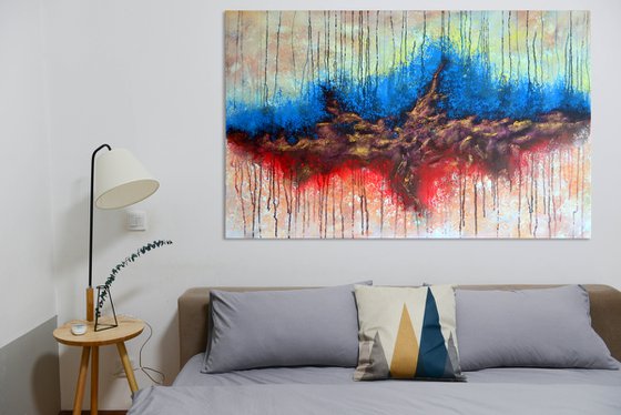 Abstract Elements - Abstract Art On XXL Deep Edge Canvas Ready To Hang