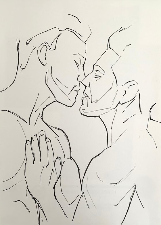 Male couple gay lovers