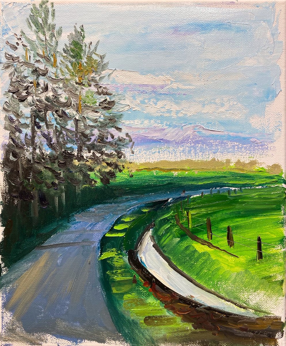 Impressionistic Landscape Oil Painting By Dmitry Fedorov, 10 X 12, Winter Light In Netherlands, Original Artwork