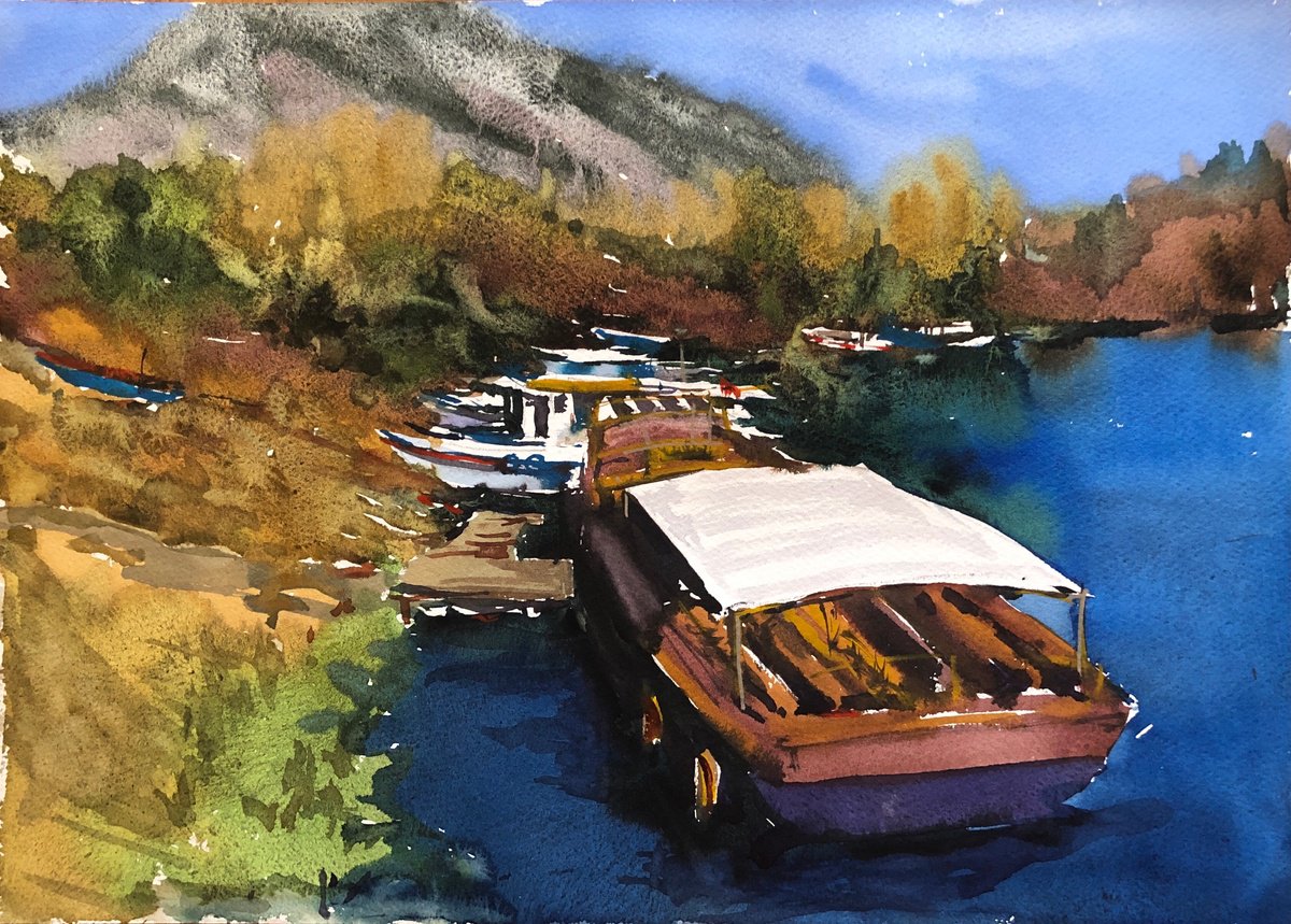 Impressionistic Landscape Watercolour By Olga Beloborodova, 14 X 10", Sketch 25, Original Artwork