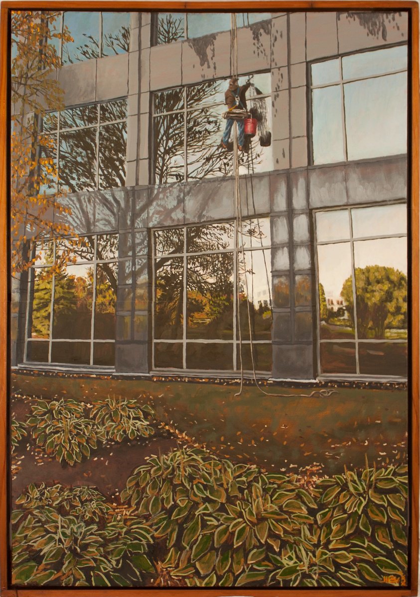 Expressive Oil Painting , Window Wash By Michael E. Voss, 36 X 52, Artwork For Sale On Artfinder