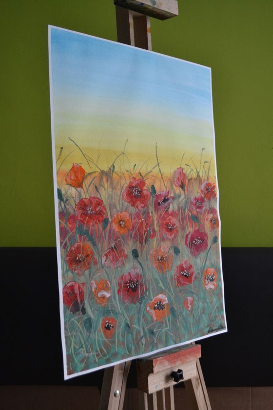 Poppy Field - Large 42 x 60 cm (A2)