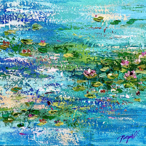 Walking By The WaterGarden - Waterlily Pond Diptych