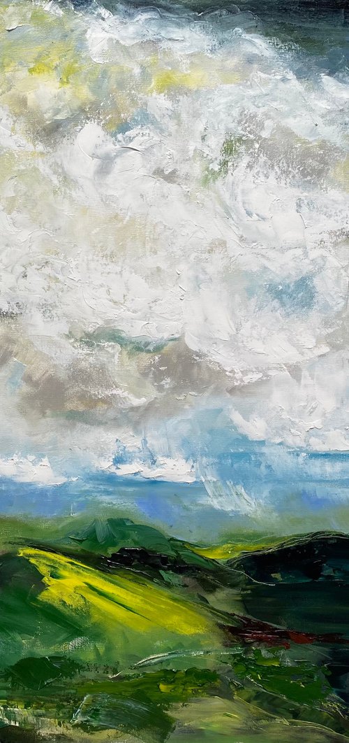 In the middle of the rain original painting on canvas by Oksana Petrova