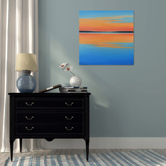 Orange into Blue - Colorful Abstract Seascape