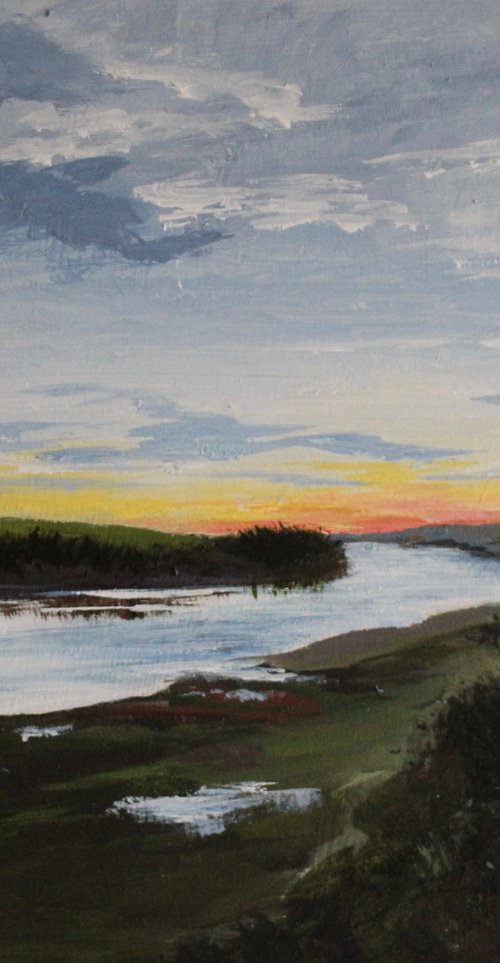 Sunset over Roadford Lake by Valerie Jobes