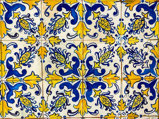 Blue and Yellow Azulejo Tiles