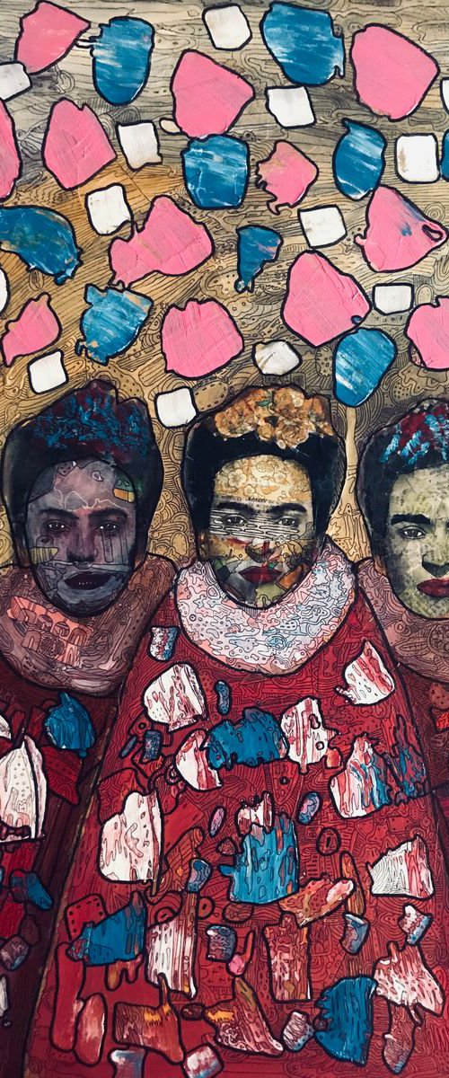 Three portraits of Frida Kahl by Pavel Kuragin