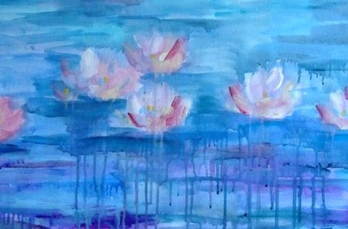 Lilies on the Pond - Inspired by Monet - #68 by Marina Krylova