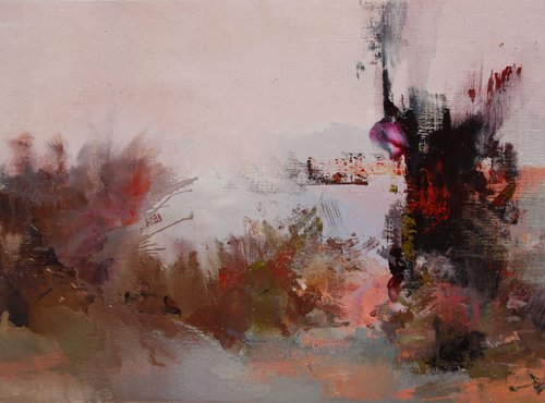 Abstract Landcape Painting, " Evening " by Yuri Pysar