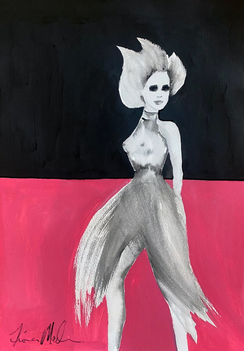 Impressionistic Portrait Watercolour By Fiona Maclean, 12 X 17, Ines, Original Artwork