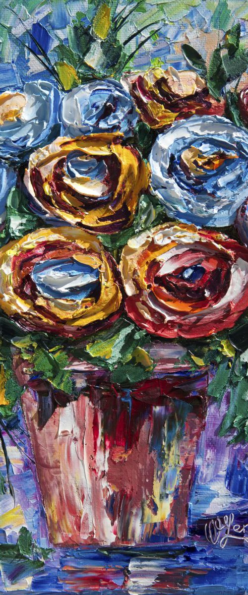 Roses Impasto by Lena Owens at OLena Art