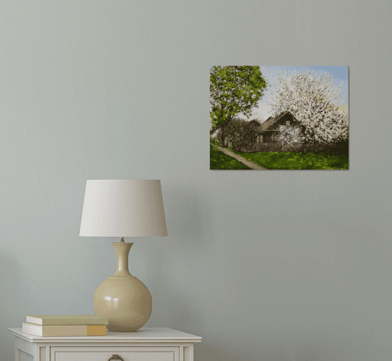 Spring Blossom Village Landscape