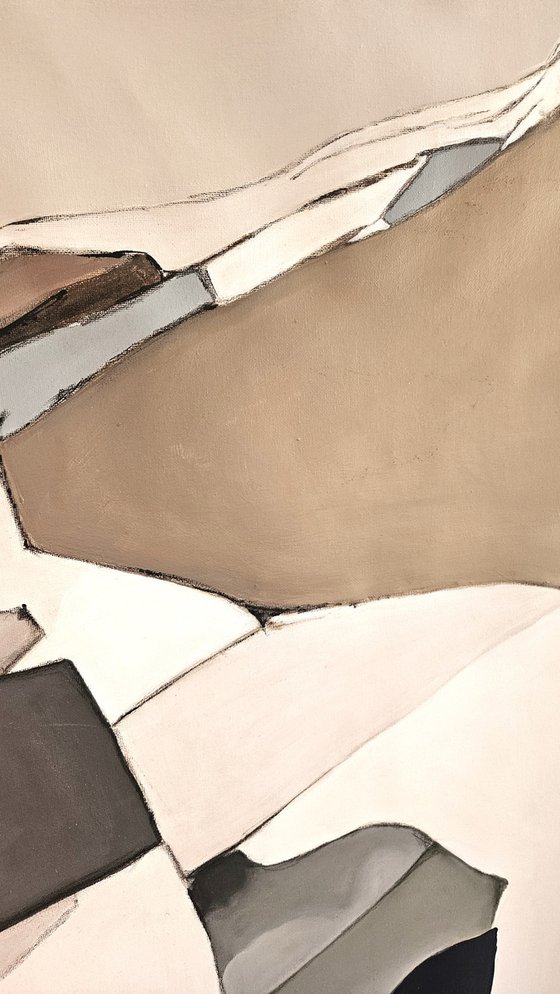 Muted Motion #1, beige abstraction